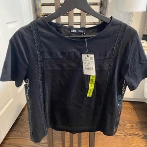 Black Zara cropped top